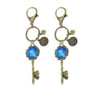 2 Pcs Twelve Starry Luminous Pendant Keychain for Door and Car Keys