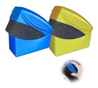 2 Pcs Tyre Dressing Applicator - 2 Pcs Tyre Shine Applicator with Case, Curved Car Sponge Auto Tyre Cleaning Pad - Durable, High-Density Sponge, No Mess Application, Ergonomic Handle