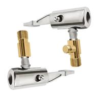 2 Pcs Tyre Inflator Adaptor Set,1/4 Inch Lock-On Brass Tire Air Chuck Adapter with Threaded Nozzle Push-On Tire Air Chucks for Car,Motorbike,Bike & Truck Air Valve Spring Compressor Compatible