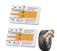 2 Pcs Tyre Tread Depth Gauge 0-20 mm Portable Tire Ruler