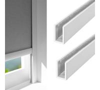 2 Pcs U Channel Aluminium Alloy Light Blocking Strips, Light Blockers for Window Shades and Blinds, Blackout Side Tracks for Bedroom(Natural,90cm/35.4in)