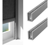 2 Pcs U Channel Aluminium Alloy Light Blocking Strips, Light Blockers for Window Shades and Blinds, Blackout Side Tracks for Bedroom(Gray,30cm/11.8in)