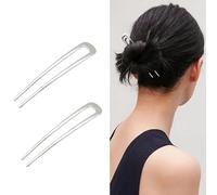 2 Pcs U Shape Hair Pins Chignon Pin Metal Hair Sticks Vintage Hairpin Holder Hair Clip Pin French for Women Girls