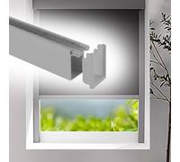 2 Pcs U-Shaped Window Shades Side Rail Strips, Gray Light Blocker Panels for Nursery & Bathroom Privacy, 34in Sleepy Time Tracks (2 Pack)