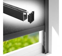 2 Pcs U-Shaped Window Shades Side Rail Strips, Light Blocking Panels for Nursery & Bathroom Privacy, 22in Black Sleepy Time Tracks (2 Pack)