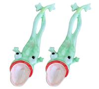 2 Pcs Ugly Frog Spoon, Hand-Made Ceramic Frog Spoons, Unappetizing Spoons, Porcelain Frog Spoon with a Green Body, Wide Eyes, and an Open Mouth