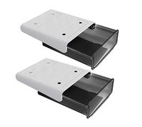 2 Pcs Under Desk Drawer Organizer,Self-Adhesive Pop-up Hidden Under Desk Storage Box,Under Table Drawer Tray Organizers for Home Office School,Large Capacity Self-Adhesive Under Desk Storage