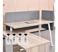 2 Pcs Under Desk PET Panel No Drill Installation Sticky Note Compatible Adjustable Clamp for Tables 1.55.5 cm Thick 120+60 cm (47.2+23.6 in) Ideal for Home & Office Organization