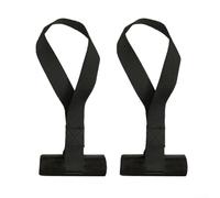 2 Pcs Under Hood Tie Down Loops for Canoe Boat, Nylon Webbing Anchor Straps for Roof Rack, Quick Release Mounting Points for Vehicle Bow Stern, Black