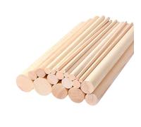 2 PCS Unfinished Hardwood Dowel Rods - 30cm Long Wooden Sticks for DIY Crafts & Projects(1.2cm)