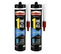 2 PCS UNIBOND 1 ONE FOR ALL UNIVERSAL BOND SEALANT WHITE ADHESIVE CARTRIDGE SUITABLE FOR WOOD, BRICK, CERAMIC, CONCRETE, TILE, STONE, METAL, GLASS ETC.