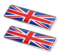 2 Pcs Union Jack Car Sticker, 3D UK Flag Badge Decals, 4.1x1.2 in Zinc Alloy Metal Car Emblem, British Car Body Decoration for Auto, Motorcycle, Vehicles, Multicolor