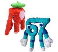 2 PCS Unique Plush Pillow Set,Cute Strawberry Elephant & No.67 Stuffed Doll,Ultra Soft Premium Plush Pillow,Fluffy Decorative Ornament,Cozy Desktop Companion for Room Decoration & Daily Relaxation