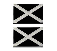 2 Pcs United Kingdom Great Britain Scotland Scottish Patch Hook and Loop Embroidered National Emblem Patch for Football Billiards Jersey Team Work Clothes Backpack Caps Travel Tactical(Black)