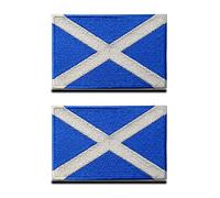 2 Pcs United Kingdom Great Britain Scotland Scottish Patch Hook and Loop Embroidered National Emblem Patch for Football Billiards Jersey Team Work Clothes Backpack Caps Travel Tactical(Blue)