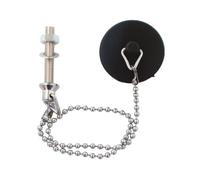 2 Pcs Universal Bath Plug, Drain Stopper Sink Plug with Stainless Steel Chain, Bath Plug Replacement, Rubber Bath Plug with Screw for Bathroom Kitchen, 4.2cm