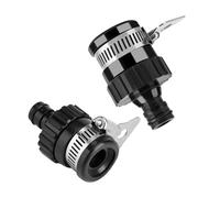 2 Pcs Universal Tap Connector,Universal Mixer Garden Hose Pipe Adapter with Stainless Steel Fitting Clamp,Black Tap Connector Sink Hose Attachment for Gardening and Watering Plants