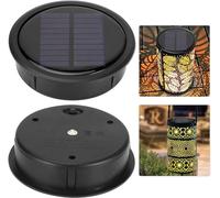 2 PCS Upgraded Solar Light Replacement Top for Outdoor Hanging Lanterns, 4.13 inch Warm White LED Solar Panel Lantern Lid Lights Parts, DIY Home Garden Night Decor Patio