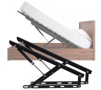 2 Pcs Upward Hydraulic Bed Lifting Mechanism, Heavy Duty Gas Spring Bed Storage Lift Kit, Black Tatami Bed Gas Strut, Pneumatic Storage Bed Lift Mechanism for Storage Bed Box or Sofa Bed(1500mm)