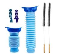 2 Pcs Urinal Bottle, 750ml Shrinkable Portable Urinal Urine Bottles Male with 2 Pcs Cleaning Brush for Men Female Car, Camping, Traffic Jam