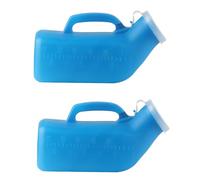 2 Pcs Urine Bottles Male Urinal Bottles for Men, Firm Portable Plastic Male Potty Pee Bottle, Thick Pee Bottle with Lid for Home Hospitals Emergency and Travel, Outdoor, Car, Travel, Camping (Blue)