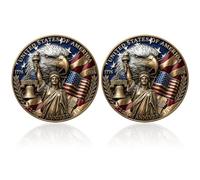 2 Pcs USA 250th Anniversary Metal Pins, Liberty Eagle Bell Lapel Pin, Patriotic Collectible Gift for Men Women Friends Collectors Bags Backpacks Hats Jackets Coat
