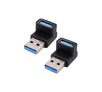 2 PCS USB 3.1 Right Angle Adapter, Usb Right Angle/90 Degree USB Male to Female Extension Adapter, Usb Right Angle, Type A Coupler for Keyboards, Laptops - Fast 3A Charging & 10Gbps Data Transfer