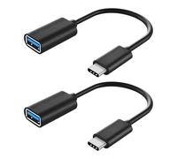 2 Pcs USB 3.1 USB-C to USB-A Female Adapter, USB-C to USB-A Female Adapter Cable Converter, High-Speed OTG Male to USBFemale Cable Converter Compatible with Tablets, Phones and more Type C Devices