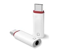 2 Pcs USB C to 3.5mm Audio Headphone Adapter, White Headphone Jack to Type C Adapters, Aux to USB C Compatible with iPhone 15 16 Pro Max Plus, Hi-Fi Sound, Samsung Galaxy, iPad, MacBook, Pixel