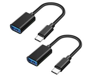 2 Pcs USB C to USB 3.0 Adapter,Converting USBC Thunderbolt 3 to USB3.0 OTG Cable,10Gbps Aluminum USB C Adapter OTG Cable Compatible with Pro 2022 Galaxy S22 /iPad Air /MacBook/and more Type C Devices