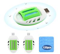 2 PCS USB Mosquito Repellent Plug In, Portable USB Mosquito Killer with 120 Repellent Tablets, Indoor Insect repellent Plug In for Hiking Outdoor Summer Home Insect Repellents mosquito plugs in travel
