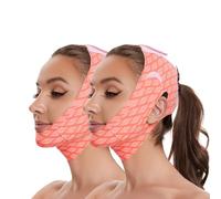 2 PCS V Line Mask Double chin reducer Strap Eliminator Remover Prevent Sagging Shaped Face Belt slimming for Sleeping Women Jaw Exerciser
