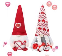 2 Pcs Valentine's Day Gnome,Valentines Day Decor Handmade Gonk Plush Santa Faceless Doll Tomte Dwarf Elf Figurine Table Ornaments for Valentine Christmas Party Home Holiday Decorations,Gifts for Women