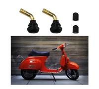 2 PCS Valve Stem Bent 135 Degree Angled, Snap-in Tubeless Tire Valve Stem Brass Stems with Rubber Base, Universal Tire Rim Replacement for Motorcycle Scooter ATV (PVR50)