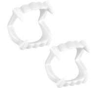 2 Pcs Vampire Teeth for Kids, Halloween Fangs for Dress-Up Costume Party Decoration, Scary Halloween Werewolf Zombie Fangs Halloween Cosplay