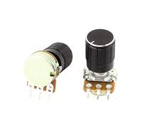 2 Pcs Variable Resistors B10K 10K Ohm 13mm Metal 3 Terminals Single Potentiometers Linear Potentiometer AMNzOgOdL