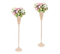 2 PCS Vase for Wedding Centrepieces, 77.5cm Tall Flower Trumpet Vase, Metal Flower Stand for Party, Anniversary, Event (Gold)