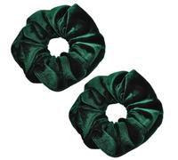 2 Pcs Velvet Scrunchie, Hair Accessories, Shiny and Soft Jersey Fabric Hair Scrunchie Elastic Hair Band, Scrunchy Holder for Women Adult (Green Accessories)