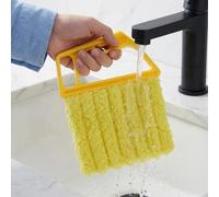 2 Pcs Venetian Blind Cleaner Tool, 7 Finger Dusting Brush for Wooden Blinds & Shutters, Washable Microfibre Hand-Held Blind Duster for Window Slats, Air Conditioner Vents & Car Fans (Detachable)