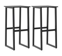 vidaXL Bar Stools 2 pcs Black 38x38x80 cm Powder-coated Steel