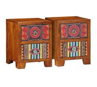 (2 pcs) vidaXL Bedside Cabinet 35x35x45 cm Solid Wood Acacia bedside table nightstand