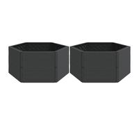 vidaXL Garden Planters 2 pcs Anthracite PP, Grey
