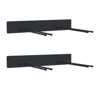 (2 pcs) vidaXL Garden Tool Storage Racks Wall Tool Organiser Tool Hanger Black Steel