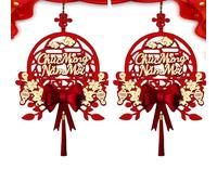 2 Pcs Vietnamese New Year Decorations | 2026 Lunar New Year Decorations TET Viet NAM Red Hanging Ornaments | Spring Festival Hanging Ornaments With Tassel, For Home Door Wall