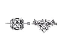 2 Pcs Viking Celtic Knots Clips Hairpin Hair Stick Accessories For Long Hair Women Girls Hair Accessories (Silver)