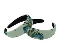 2 PCS Vintage Abstract Ethnic Iris Pattern Thick Padded Headbands, Fashion Headband Hair Bands, Velvet Wide Top Turban for Girls Women Men