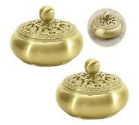 2 Pcs Vintage Incense Cone Burner, Mini Brass Metal Incense Cone Holder for Sticks, Spa Yoga Gift Home Decoration