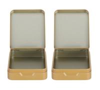 2 Pcs Vintage Mini Tin Boxes with Sealed Flip-top Lids for Tea Cookies Candy Storage Portable Metal Storage Containers for Travel and Home Use