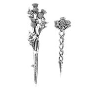 2 Pcs Vintage Scottish Thistle Brooch Set of Two Lapel Pins | Elegant Retro Style, Easy Fastening, Suit Jackets and Cardigans, Celebrations, Business Attire