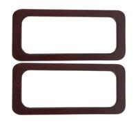 2 Pcs Vintage Solid Wood Rectangular Bag Handles for DIY Purse Making | Smooth Brown Grain, Sturdy Support for Tote Bags and Crochet Purses, Stylish Retro Finish